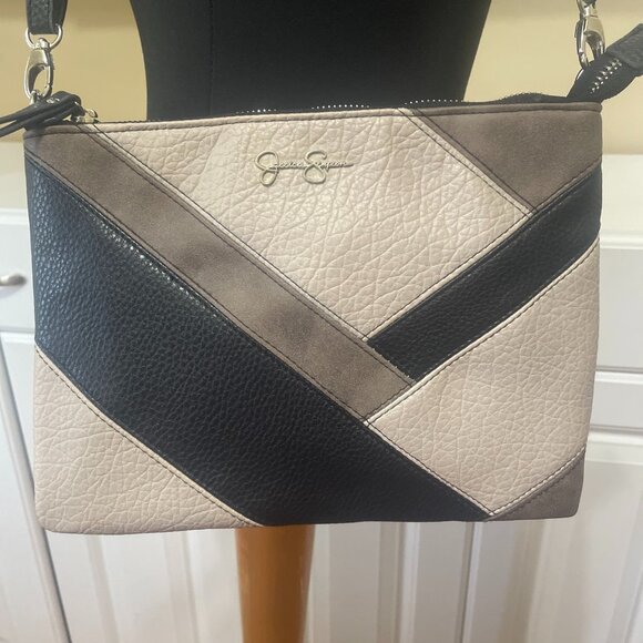 Jessica Simpson Shoulder /Crossbody /Wristlet- Black, Gray and Taupe Bag - Picture 1 of 14